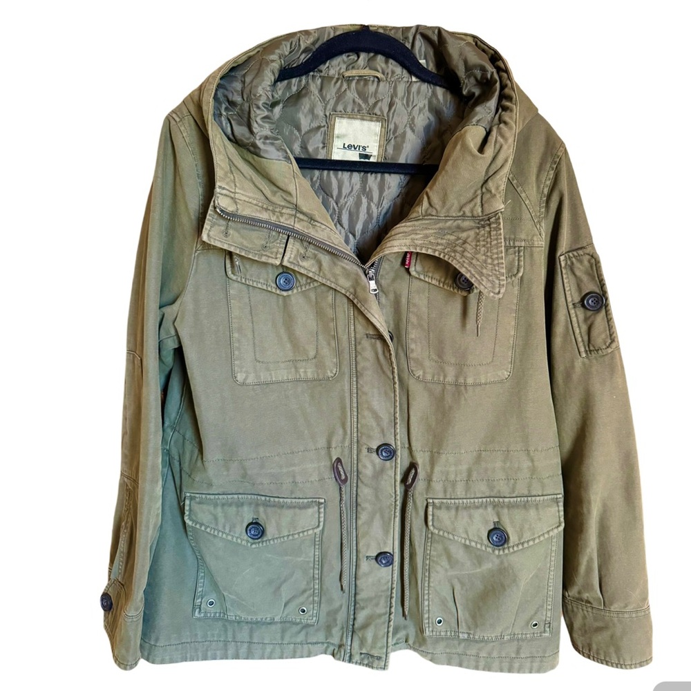 Levi's Army Green Hooded Field Jacket XL